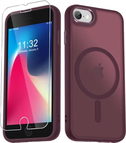 Vista 62 de YENAPOON Funda magnética mate para iPhone 11 con 1 protector de pantalla, compatible con Magsafe, translúcida esmerilada, delgada, a prueba