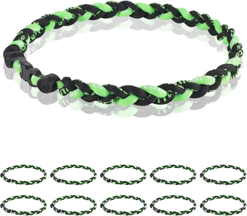 Vista 26 de Paquete de 12 Collares de Béisbol de 18 Pulgadas, Regalo de Equipo para Fanáticos de Béisbol, Diseño de Cuerda Tornado de Titanio Triple Trenzado