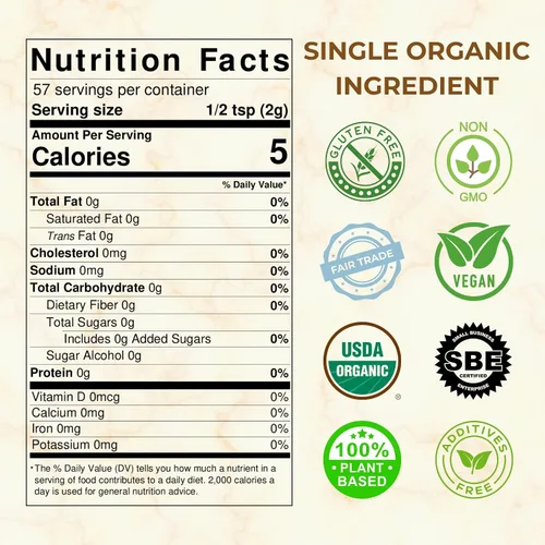 Vista 2 de SPICY ORGANIC Polvo orgánico de raíz de ashwagandha – 4 oz. – Sin OMG, 100% crudo de la India – Ginseng indio (Withania Somnifera) – Apoyo natural