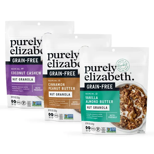 Vista 11 de purely elizabeth Puramente Elizabeth GrainFree Superfood Granola GlutenFree Vegan + Paleo Keto Certificado hecho con puré orgánico 8oz, mantequilla