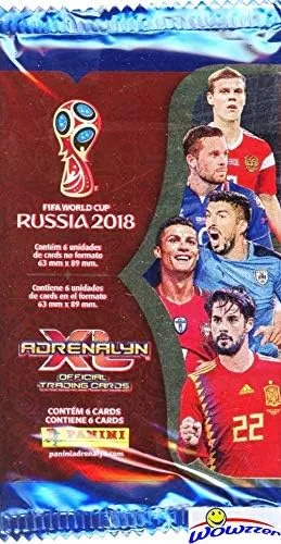 Vista 2 de Panini Adrenalyn XL 2018 Copa Mundial de la FIFA Rusia Colección de diez (10) paquetes sellados de fábrica con 60 tarjetas. Busca superestrellas
