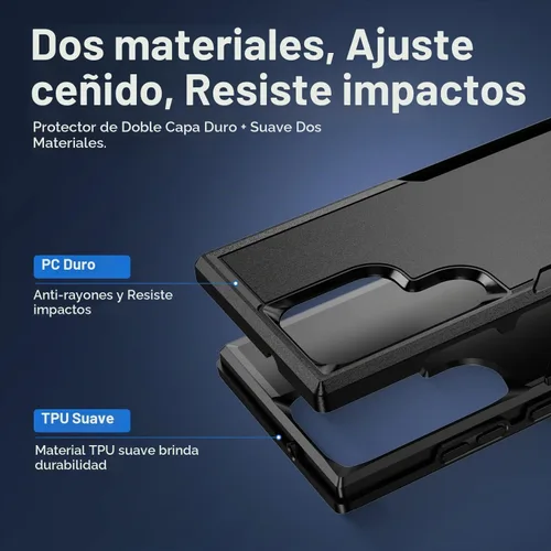 Vista 5 de Funda para S23 Ultra, con protector de pantalla HD [probada contra caídas de grado militar], resistente, resistente, a prueba de golpes, para Galax
