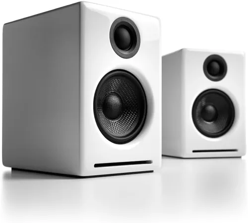 Vista 12 de Audioengine - Altavoces de escritorio Bluetooth A2, estéreo compacto, negro mate, USB Altavoces estéreo para tocadiscos, PC, computadora, modernas