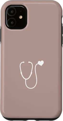 Vista 8 de Pink Taupe - Funda con estetoscopio de corazón para enfermera o doctor para iPhone 17