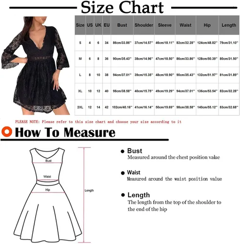 Vista 3 de Vestido holgado casual de encaje con panel de encaje para mujer, manga tres cuartos, K178