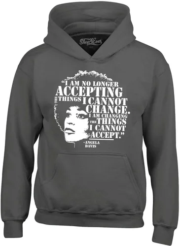 Vista 4 de shop4ever Sudaderas con capucha con cita inspiradora de Angela Davis Heliconia rosa