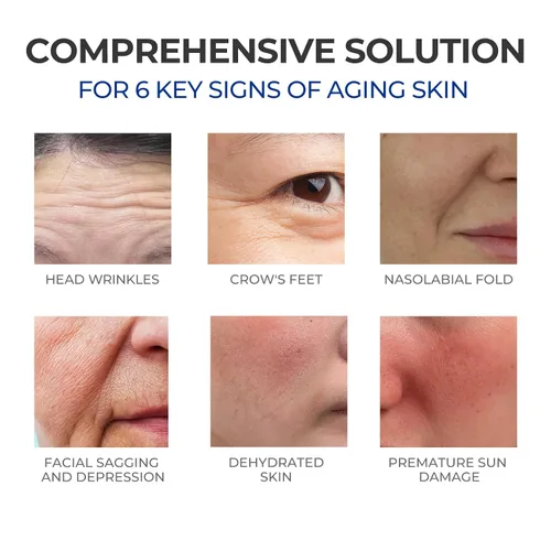 Vista 5 de Suero de retinol para cara, suero antienvejecimiento, colágeno retinoide con vitamina E rejuvenecimiento facial de líneas finas rápidas, iluminador