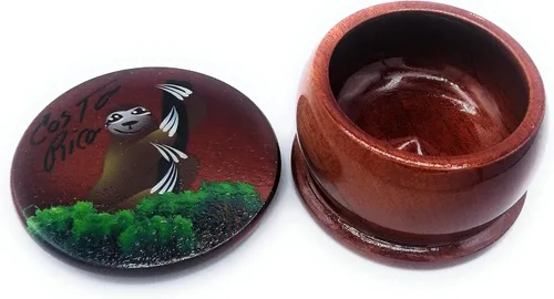 Vista 21 de Joyero de madera - Decoración pintada a mano - Juego de 1 joyero auténtico de la selva tropical costarricense - Artesanal - Estuche