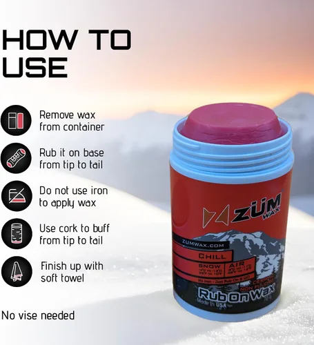 Vista 2 de ZUMWax Ski Snowboard Cerámica No Fluoro RUB ON Racing Wax