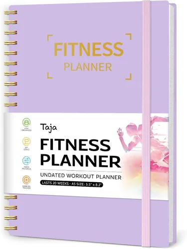 Vista 10 de Diario de entrenamiento físico para mujeres y hombres, tamaño A5 (5.5 x 8.2 pulgadas), planificador de registro de entrenamiento para rastrear