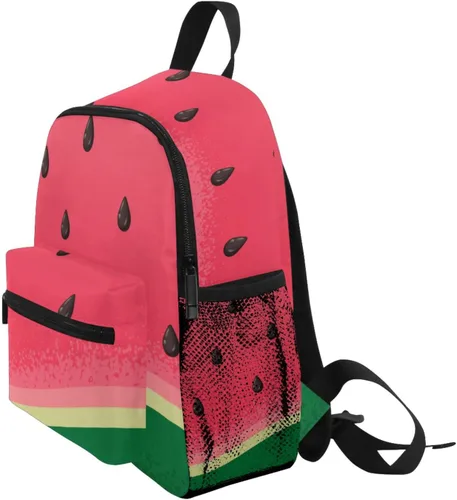 Vista 3 de Mochila escolar para niños pequeños, mochila escolar para niños y niñas, guardería, escuela, jardín de infantes, Sandía, Moderno