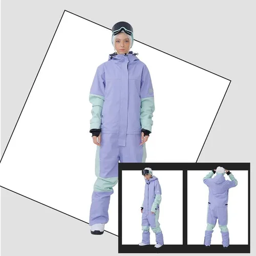 Vista 5 de Snowverb - Traje de nieve de una pieza para hombre, para snowverb, impermeable, para esquí, invierno, para exteriores, unisex, para snowverb
