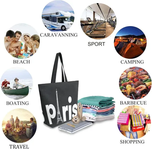 Vista 3 de Chic Funny Cute Pattern Big Handle Extra Large Shoulder Tote Bag for Beach Travel Weekender Gym Grocery Shopping