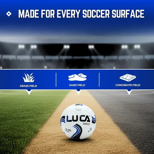 Vista 7 de LUCA Balón de fútbol tamaño 5, piel sintética suave al tacto, duradera e impermeable, pelota de entrenamiento para jóvenes y adultos para jugar