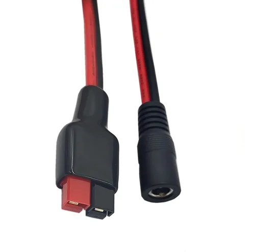 Vista 2 de Cable de extensión de enchufe de alimentación de 14 AWG CC de 0.217 in x 0.083 in para batería de reserva del generador y panel solar plegable