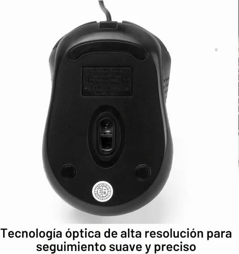 Vista 6 de Ratón de computadora USB con cable con diseño ergonómico, ratones de computadora USB para computadoras portátiles y PC, oficina y hogar (negro, rojo)