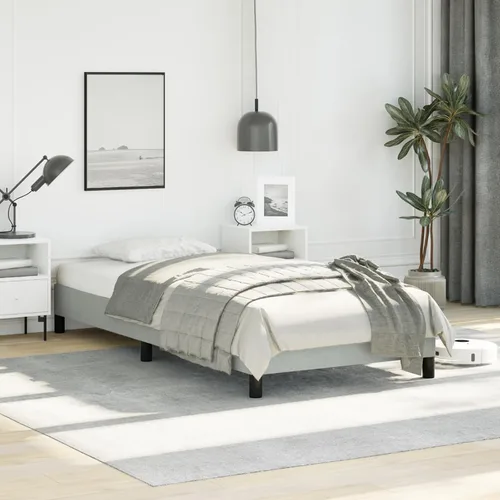 Vista 10 de vidaXL Marco de cama, marco de cama tapizado de plataforma, base de cama doble con soporte de listones de madera para dormitorio, gris oscuro
