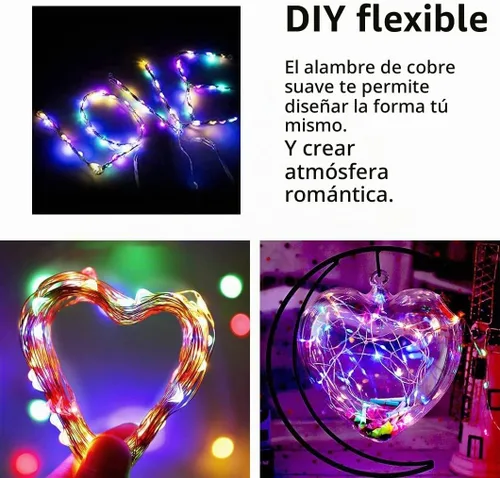 Vista 3 de Paquete de 12 luces de hadas con pilas, 7 pies, 20 luces LED, impermeables, alambre plateado, luces de Navidad para decoración al aire libre, mini