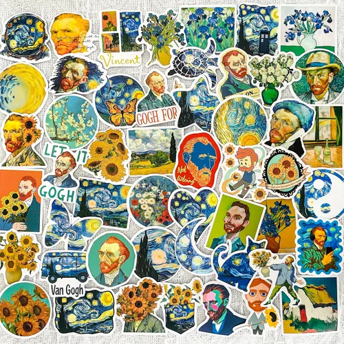 Vista 16 de Yoksas 50 piezas de calcomanías vintage victorianas - Calcomanías de vinilo impermeables de arte antiguo para laptops, botellas de agua, álbumes