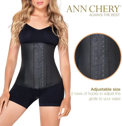 Vista 2 de Ann Chery Corsé entrenador de cintura para mujer - Cinchador de cintura colombiano - Moldeador de cuerpo de látex de 2 ganchos