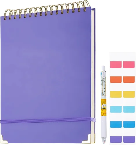 Vista 10 de Cuaderno de espiral superior 8.5x11 Cuaderno taquigráfico de 240 páginas Cuaderno de espiral con encuadernación superior Rayado para universidad