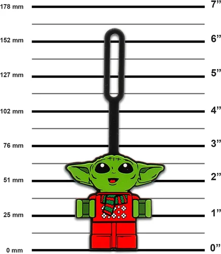 Vista 2 de Lego Star Wars - Etiqueta de silicona para equipaje – Holiday Grogu (53351), dije para bolsa, etiqueta de regalo, para viajes, maleta, mochila