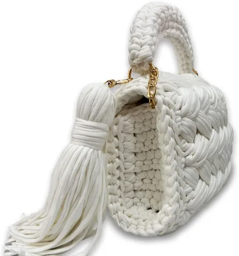 Vista 4 de CHQEL Bolso de noche tipo clutch para mujer, bolso de fiesta de boda hecho a mano con crochet, pequeño bolso cruzado formal con solapa para la noche