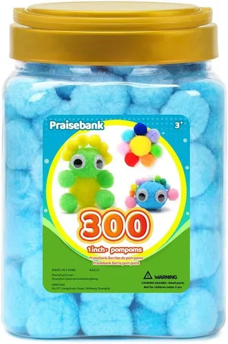 Vista 27 de Praisebank Pompones Negros - 2000 piezas, 1cm, Ideales para Artes y Manualidades, Bolas de Pompón en Frasco