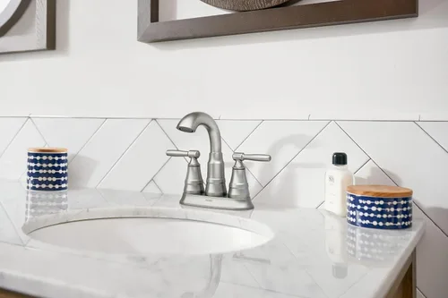 Vista 7 de Moen Halle Spot Resist 84971SRN 84971SRN - Grifo de lavabo de baño con dos manijas de níquel cepillado (paquete de 2)