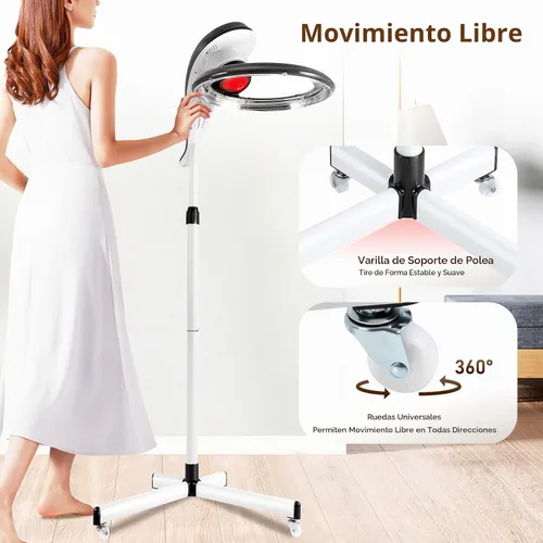 Vista 6 de YIYIBYUS Secador de pelo de pie, procesador profesional giratorio orbitante para teñir el cabello, tratamiento con aceite, secado de cabello, Gris