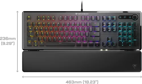 Vista 9 de Turtle Beach Vulcan II - Teclado para juegos de PC de tamaño completo, interruptores mecánicos Titan II, teclas iluminadas RGB personalizables