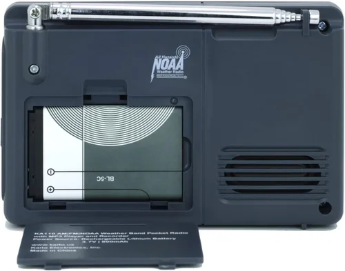 Vista 4 de Kaito KA110 Radio meteorológica compacta digital AM/FM NOAA y reproductor de MP3 con lector de tarjetas Micro-SD
