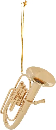 Vista 5 de Broadway Gifts Co - Instrumento de tuba en tono dorado, adorno colgante de latón de 4 pulgadas