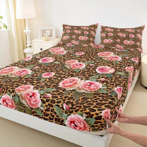 Vista 27 de Sábana bajera ajustable para niños, tamaño individual, diseño de cebra y leopardo con purpurina, decoración de habitación para niñas y mujeres, A1