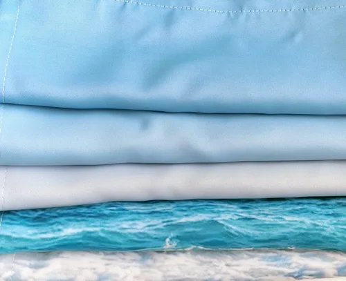 Vista 6 de Cortina opaca con ondas oceánicas, cortina para ventana de playa, 2 paneles para dormitorio, sala de estar, cocina, 52 x 63 pulgadas