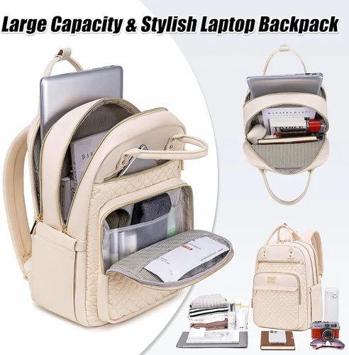 Vista 3 de Mochila Tealari para laptop para mujeres, mochila para laptop de 15.6 pulgadas para el trabajo, mochila de viaje impermeable, mochila universitaria