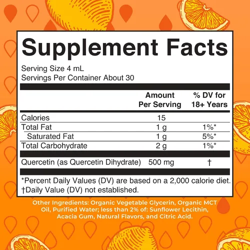 Vista 2 de MaryRuth Organics - Gotas líquidas de quercetina, sin azúcar, 500 mg para adultos de 18 años en adelante, salud cardiovascular para adultos