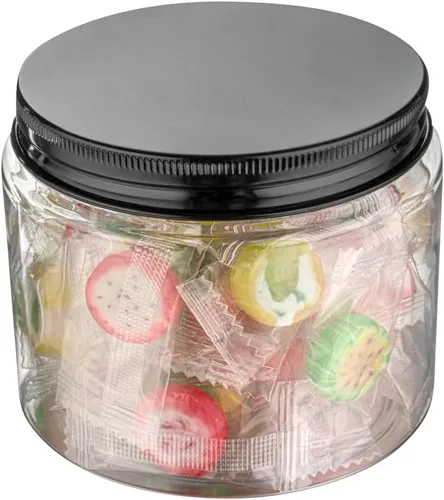 Vista 15 de Restaurantware RW Base Tarros de caramelo de 1 onza 10 recipientes de almacenamiento de cocina duraderos – Tarros redondos herméticos de plástico