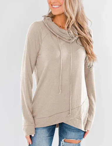 Vista 3 de Fallorchid Sudaderas de manga larga con cuello vuelto para mujer