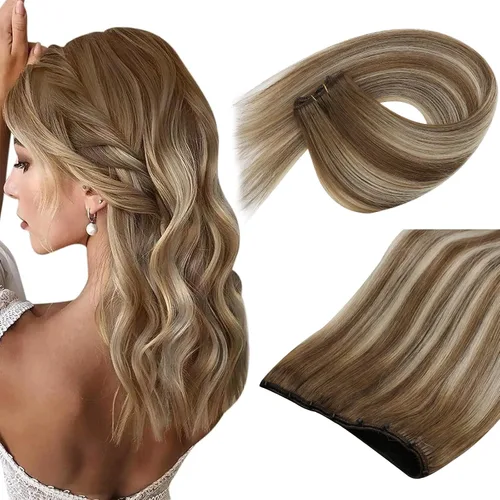 Vista 17 de Sunny Hair Trama doble negra del negro de las extensiones del pelo humano