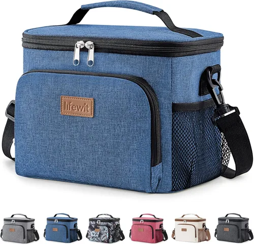 Vista 15 de Lifewit Bolsa de almuerzo reutilizable aislada, portátil, congelable, suave Negro