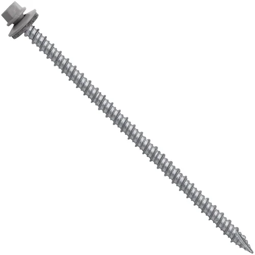 Vista 173 de Tornillos para techos de metal gris ABC 10 x 1 - Cabezal hexagonal - Arandela EPDM - Arandela de arranque automático/roscado - 1 bolsa - 250
