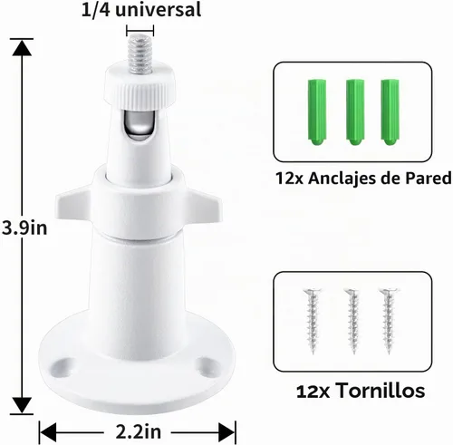Vista 6 de Soporte de montaje universal para cámara de seguridad, soporte de metal de pared ajustable para interiores y exteriores, compatible con Arlo Pro/Pro