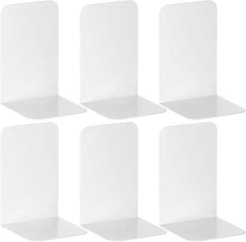 Vista 12 de VFINE Sujetalibros 1 par, extremos de libros de metal negro, sujetalibros pesados para estantes, tapón de libro para libros pesados, organizador