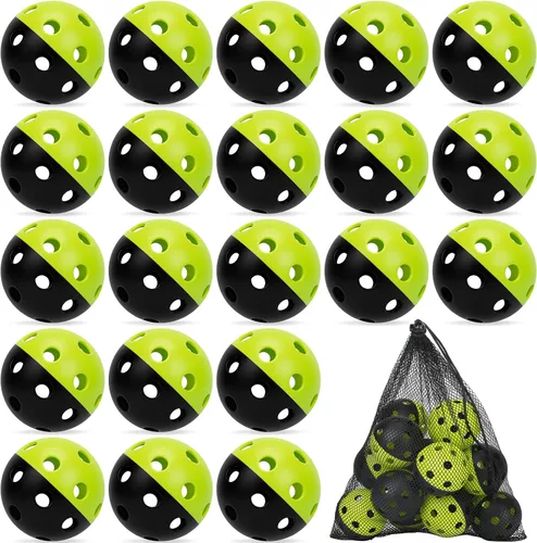 Vista 11 de Coopay Paquete de 24/80 pelotas de práctica de béisbol, bolas de entrenamiento de plástico, bolas de softball huecas ligeras para golpe, Verde