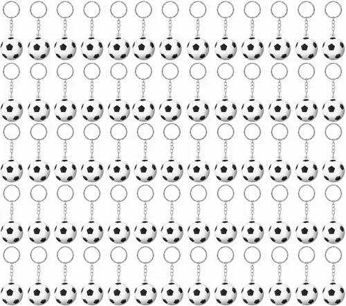 Vista 8 de Blulu Paquete de 30 llaveros de fútbol, pelota de estrés de rugby, pelota deportiva, para niños, escuela, carnaval, recompensa, bolsas de fiesta