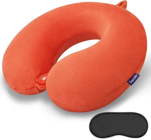 Vista 9 de Almohada de Espuma Viscoelástica para el Cuello, Cómoda Almohada de Viaje para el Cuello, Soporte para Cuello y Cabeza, Ligera y Portátil, Almohada