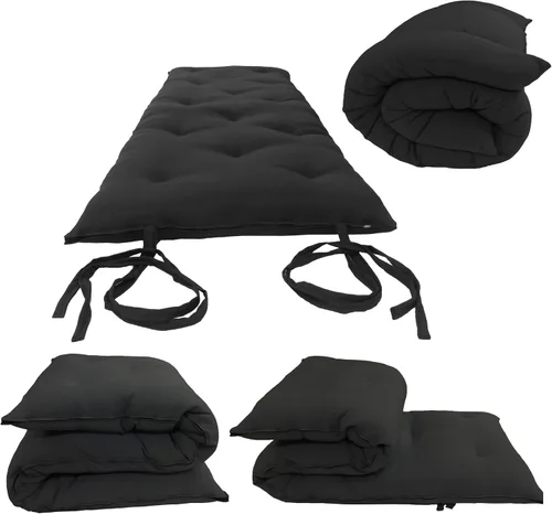 Vista 5 de Colchones japoneses tradicionales para piso de D&D Futon Furniture, plegables, negros