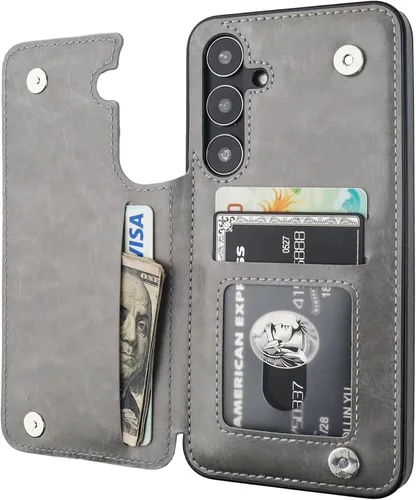 Vista 32 de ONETOP - Funda tipo cartera para Samsung Galaxy S22 con tarjetero, color negro Kickstand,ID/Cash Holder,Case Wallet with Card Slots,Double