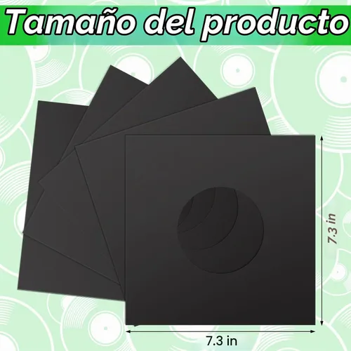 Vista 2 de Eaasty - 100 fundas para discos de 7 pulgadas, 45 unidades, color negro